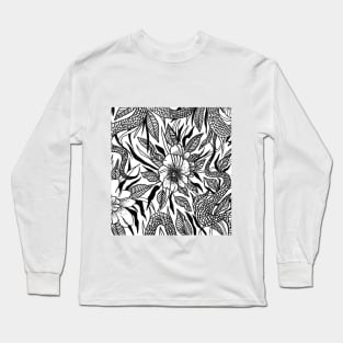 Tattoo flowers and snake Long Sleeve T-Shirt